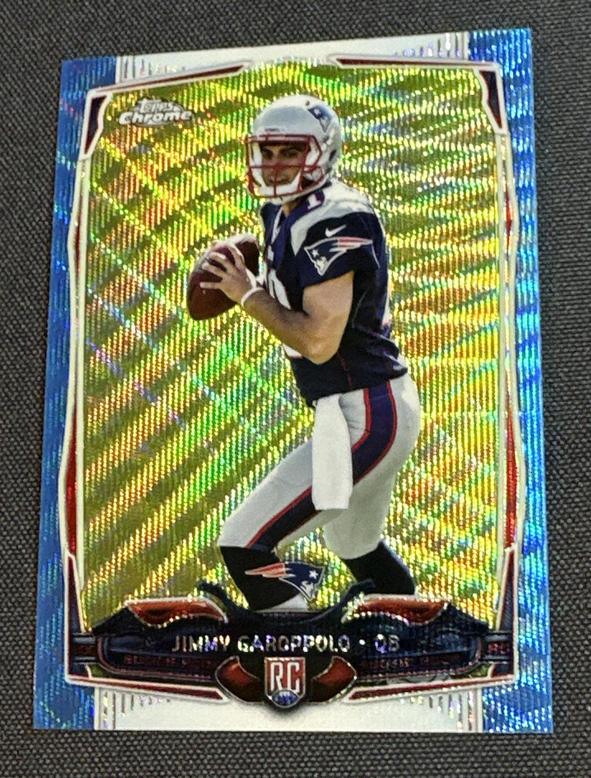 2014 topps chrome jimmy garoppolo Rookie Blue Wave Refractor
