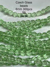 Czech Fire Polished Round Faceted Glass Beads 4-6-8mm