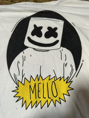 ULTRA RARE DJ Marshmello Mello Gang T-Shirt White Size XL Double Sided Longsleev - 第 1/4 張圖片