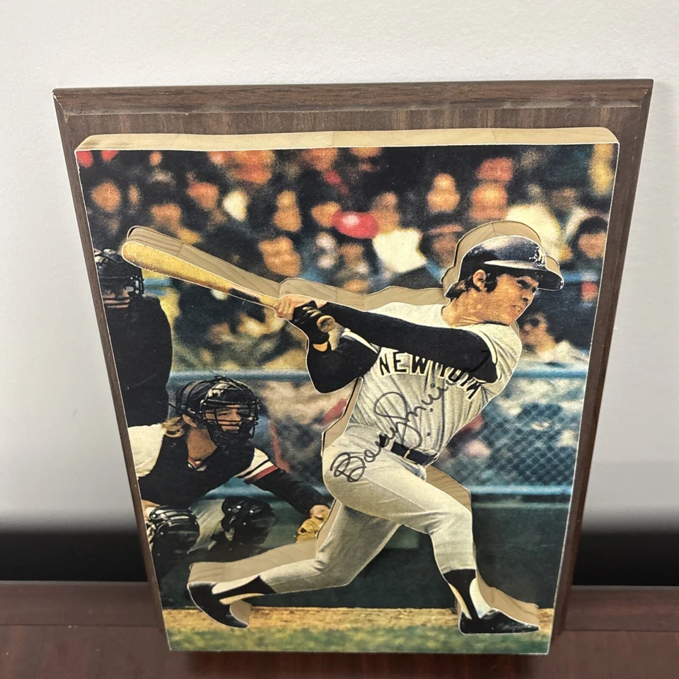 Foto firmada por Bobby Murcer 8x10 placa de madera 3D New York Yankees autógrafo automático Foto 2 de 4