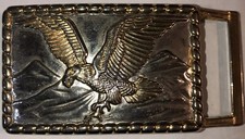 Golden Eagle Silver Belt Buckle