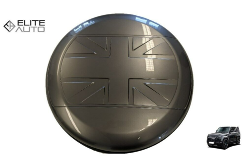 EIGER GREY UK FLAG SPARE WHEEL COVER LAND ROVER DEFENDER 90-110 2020-2024 - Picture 1 of 8