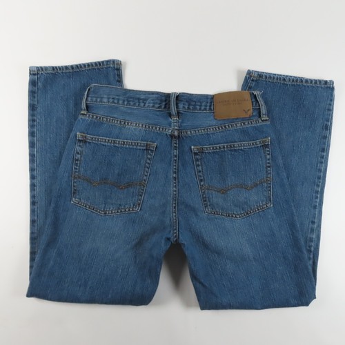 American Eagle Mens Jean Size 28x28 Original Straight Low Rise Medium Wash Denim - Picture 9 of 11