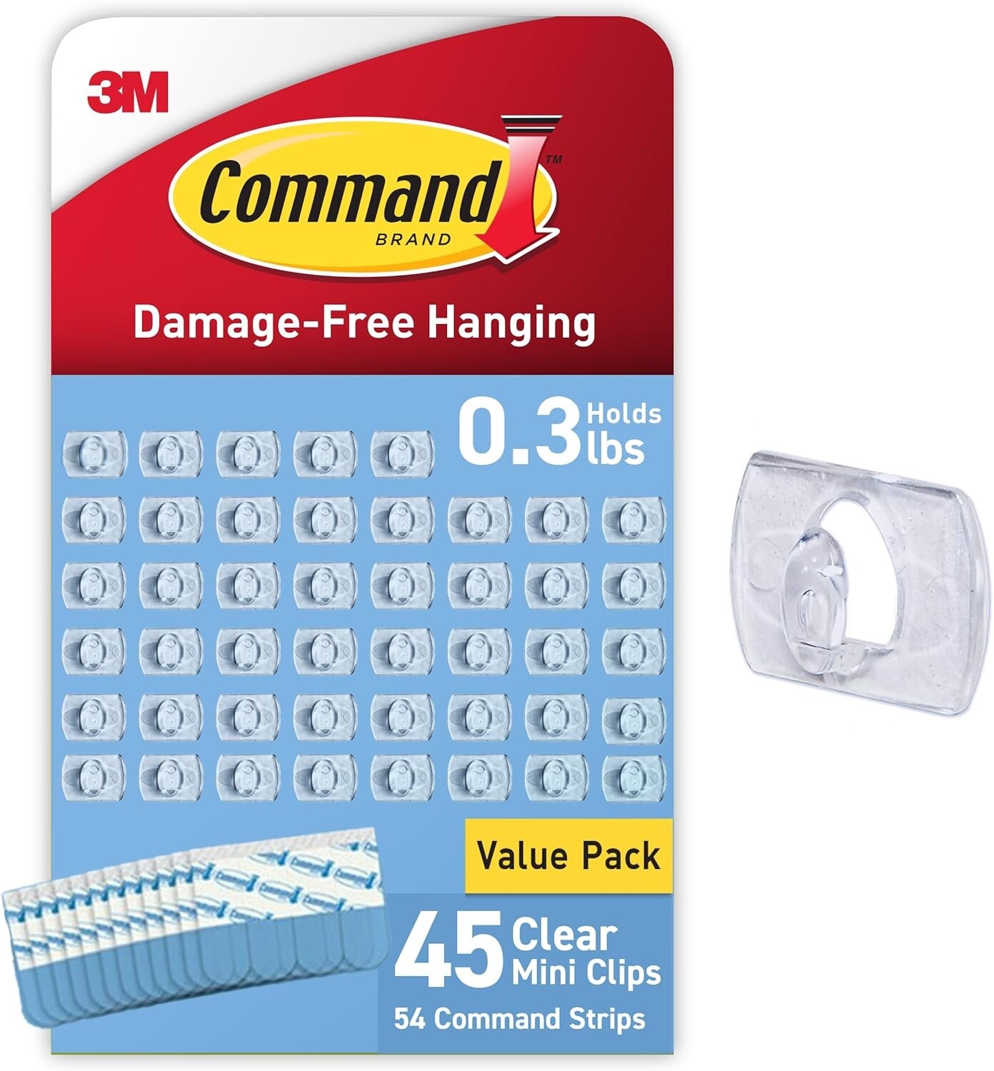 Command Indoor Mini Light Clips, Damage Free Hanging Christmas Light Clips