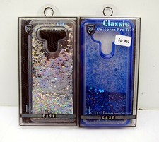 NUEVO Lote de 2 Funda de Teléfono Unicorns Pro Tech Azul Líquido Brillo Brillante Para LG K51