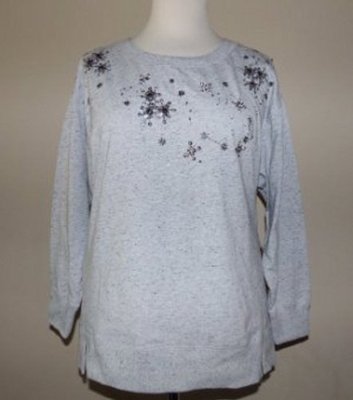 DKNY JEANS Plus Size 2X Gray Embellished Oversized Top NWT $90 | eBay