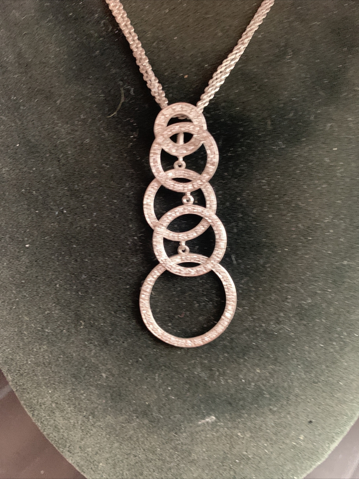 925 STERLING SILVER MULTIPLE DANGLING CIRCLE NECK… - image 5