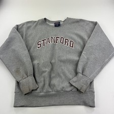Vintage 90s Stanford University Logo Pro Weave Crewneck Sweatshirt MV Sport