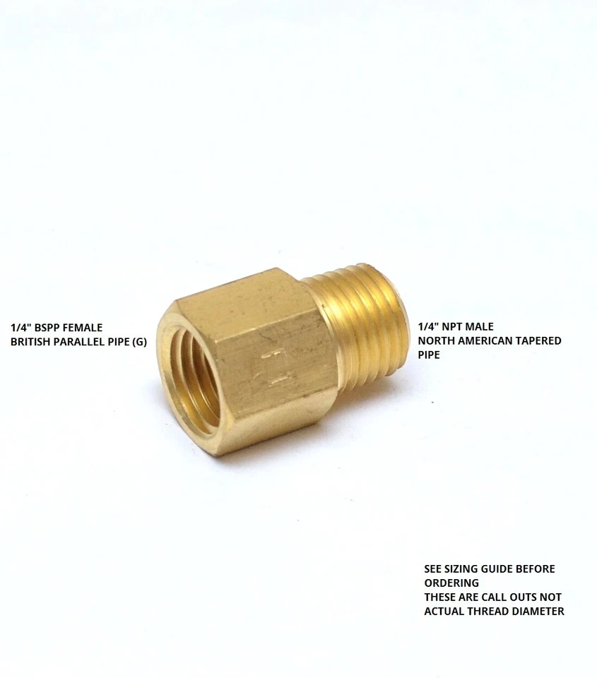 1/4" Bspp (G) Female British to 1/4" Npt Male American 8037-04-04 Pipe Adapter - Image 4 of 4