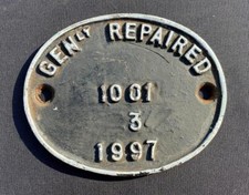 GENLY REPAIRED 1001 3 1997 RAILWAY CARRAIGE WAGON CAST PLATE RAILWAY SIGN PLAQUE