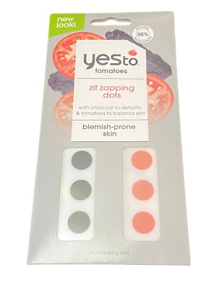 (3 Pack) Yes To Tomatoes Detoxifying Charcoal Zit Zapping Dots 24 Count Each