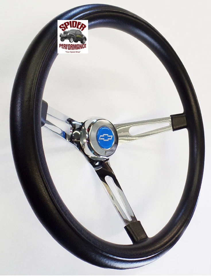 Volante Chevrolet 1953-1954 pajarita azul 15" muscle car cromado Foto 2 de 4