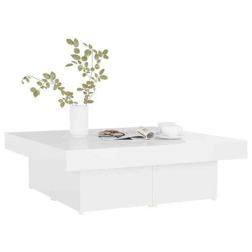 Couchtisch Hochglanz-Weiß 90x90x28 cm Holzwerkstoff - Bild 3 von 7