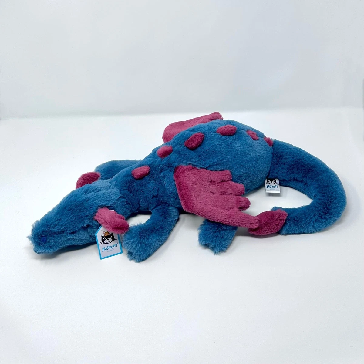 NWT Jellycat DEXTER DRAGON MEDIUM Very Rare Hard to Find Plush Toy Maroon