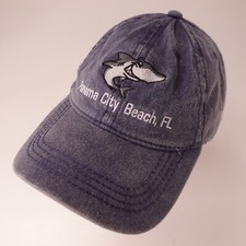 Panama City Beach FL Shark Embroidered Hat Youth Adjustable Denim Cap Souvenir