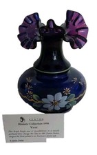 Royal Purple Limited Edition Fenton Ruffled Edge Vase Historical Collection 1998