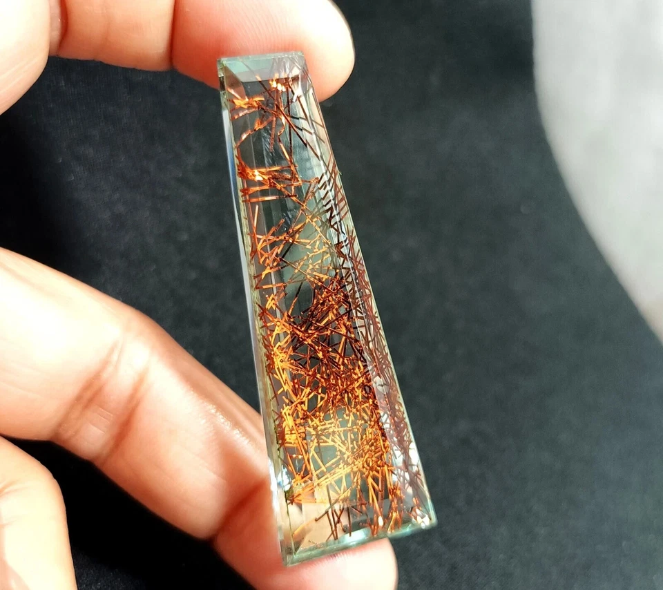 100 Ct Fancy Cut Natural Rutilated Quartz Loose EGL Certified Gemstone - Image 4 of 4