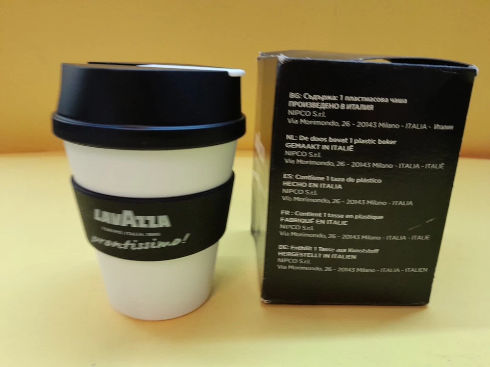 LAVAZZA 1 TAZZA DA CAFFÈ BEVANDE VIAGGIO TRAVEL MUG PLASTICA CM.11 CUP Foto 4 de 4