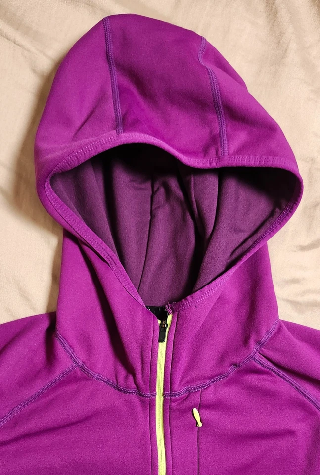 Chaqueta con capucha Title Nine púrpura para mujer cremallera floral cachemira talla grande Foto 3 de 4