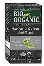 UK Indus Valley Bio Organic 100%Organic Herbal Henna Hair Colour Soft Black 100g