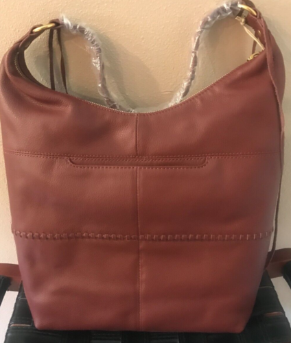 NWT-NEW HOBO International Entwine Shoulder Handbag Leather Port $298 - Afbeelding 1 van 6