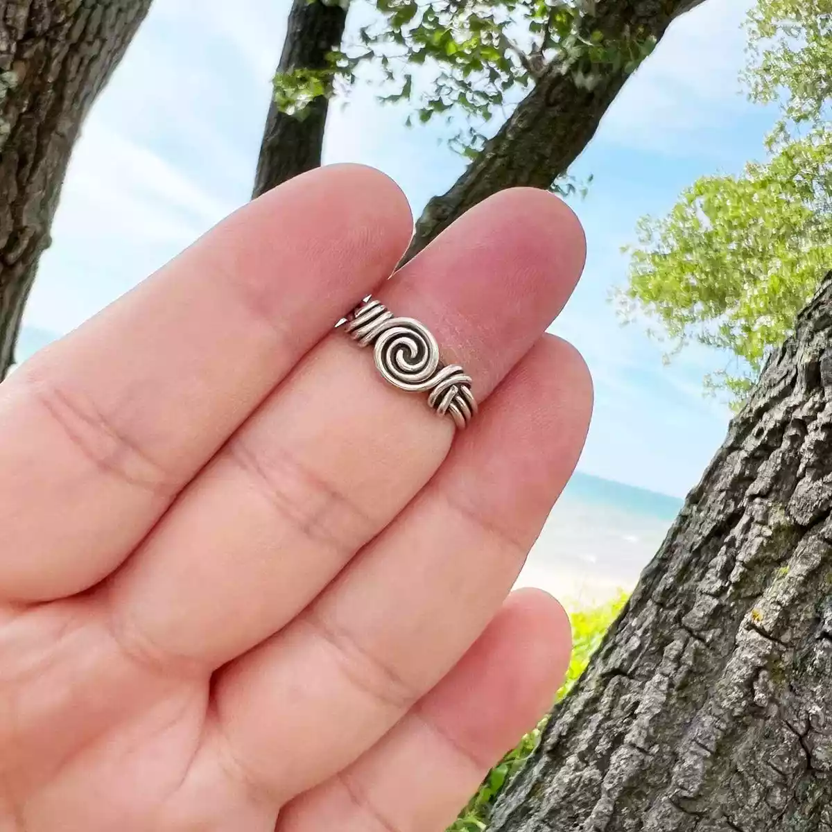 Sterling silver wire wrapped rings sale
