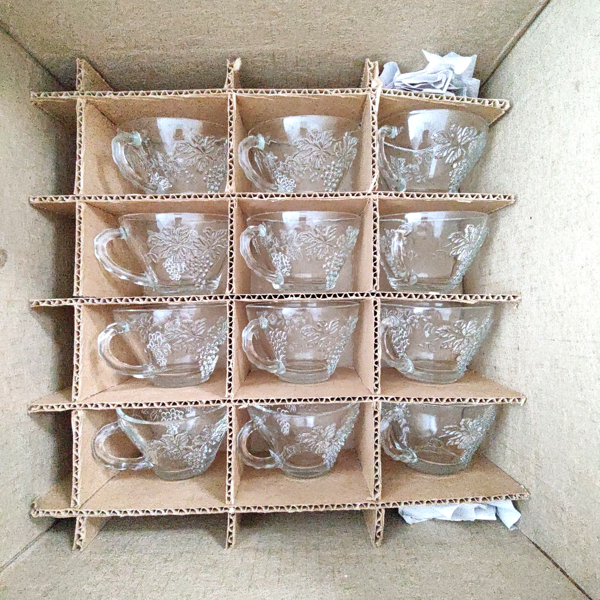 Vintage Anchor Hocking Crystal Punch Bowl Set - Anchor Glass