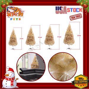 5-6-7-8-Foot-Artificial-Christmas-Tree-GLITTER-GOLD-Xmas-Holiday-Indoor-House-FT