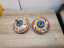 Vintage 1950s Cowboy Tin Toy Spinning Tops Made in the USA