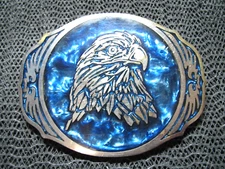 WESTERN AMERICAN BALD EAGLE BELT BUCKLE! VINTAGE! RARE! ADM! 1980s! PATRIOT! USA