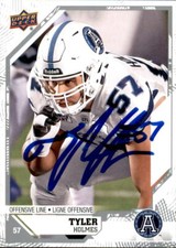 Tyler Holmes Signed 2019 Upper Deck CFL Football card Toronto Argonauts