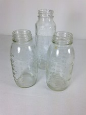 Lot of 3 VTG 8oz EVENFLO BABY BOTTLE  2-7oz Baby Bottles - GLASS w/MEASUREMENTS