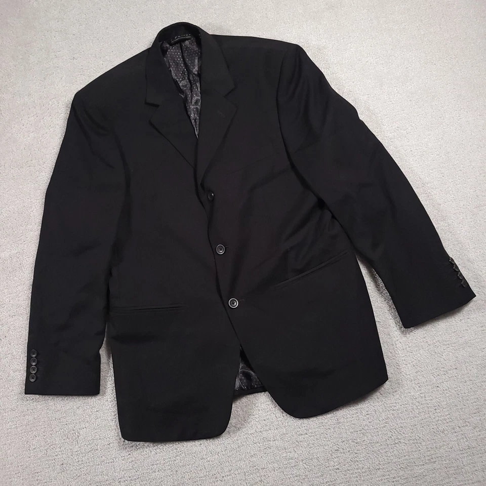 JF J.Ferrar 3 Botones Negro Traje Blazer Abrigo Deportivo Para Hombres 38S Almohadillas para los Hombros Foto 2 de 4