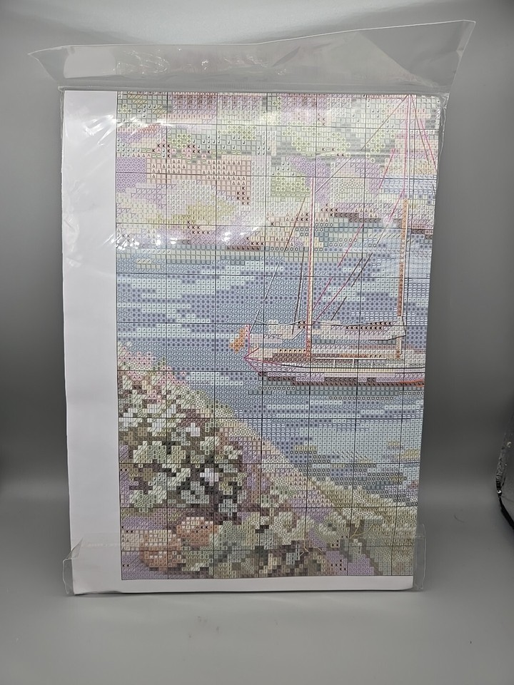 Alisa Cross Stitch Kit Azure Blue Coast Water Boat Garden Ocean Artist M.Satarov eBay