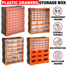 18/39/60 Multi Drawer Organiser Nail Screw Storage Cabinet Unit Garage Tool Box