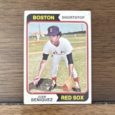 Topps 1974 Juan Beniquez #647 Boston Red Sox Baseball Card Rookie Base Set