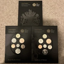 2008 ROYAL MINT ROYAL SHIELD OF ARMS & EMBLEMS OF BRITAIN  - DOUBLE PACK, 7 each
