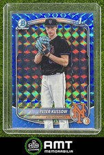 Peter Kussow 2025 Bowman Draft 19/150 Chrome Blue Geometric Refractor Mets