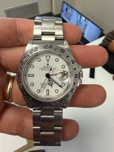 Rare Rolex Explorer II 40mm Polar 16550 Watch Service Dial Han...