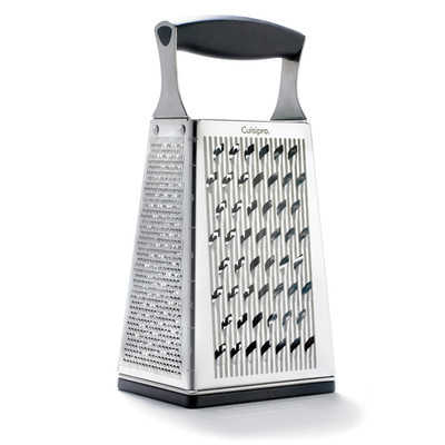Cuisipro Stainless Steel Cheese Grater Handle 4 Sided Grater For Kitchen Ginger