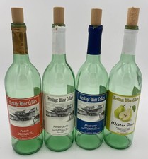 Lot of 4 Empty 750ml Wine Bottles Heritage Wine Cellars Colored Glass w/Corks