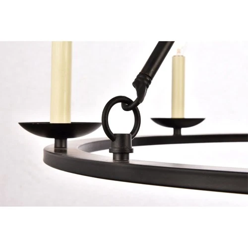 Living District Maine 6-Light Transitional Metal Chandelier in Black - Picture 5 of 6