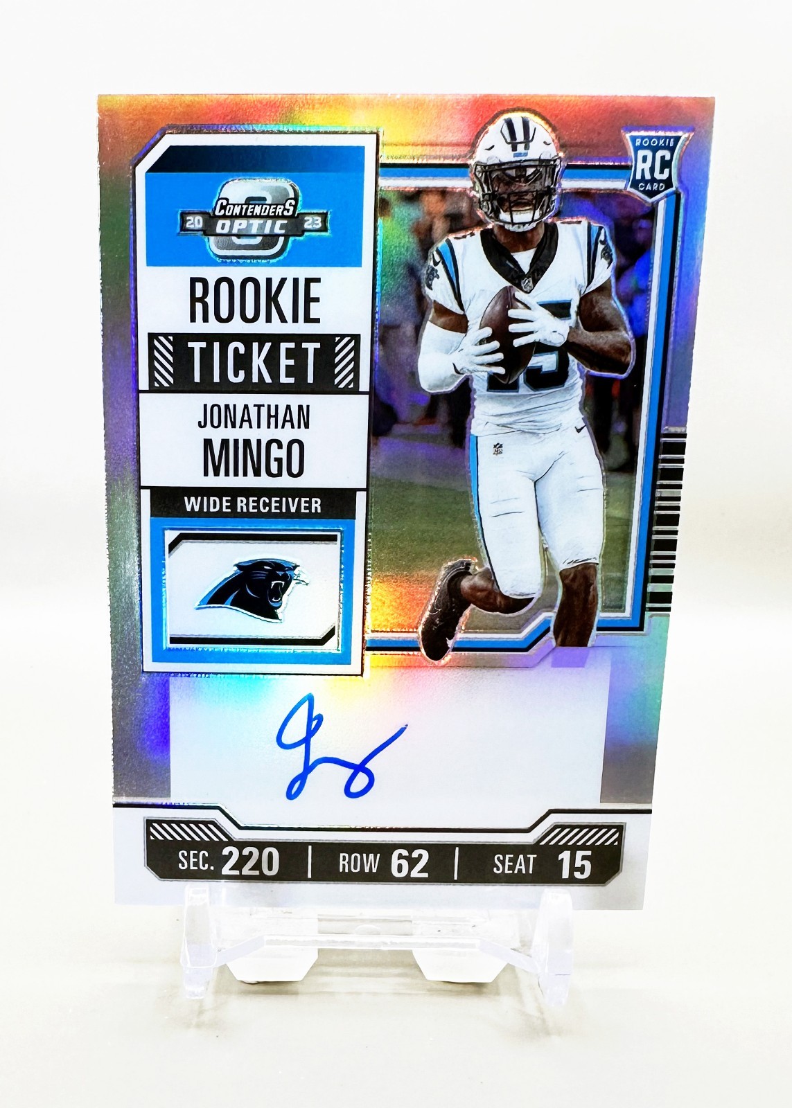 2023 Panini Contenders Optic #119 (Rookie Ticket Autograph) JONATHAN MINGO