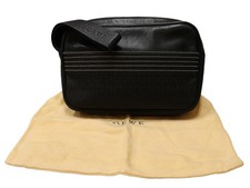 LOEWE Repeat Anagram Clutch Bag Zipper Closure Black Dust Bag