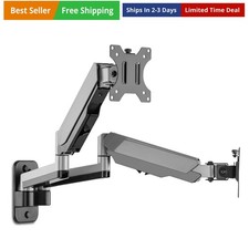 Dual 13"-32" Monitor Wall Mount fits Two Flat/Curved Computer Screen to Reduc...