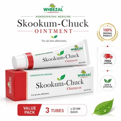 Wheezal Skookum Chuck Ointment 25g Pack of 3 Homeopathic Free Shipping