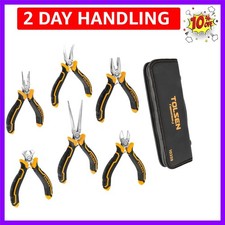 6-Piece Mini Pliers Set, Needle Nose, Diagonal, Long Nose, Bent Nose, End Cut...