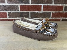 Minnetonka TILIA 40454 Women's NEW Casual Slippers Brown Leather US Size 7