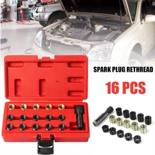 16pc Spark Plug Thread Repair Rethreading Tool Kit M16 Threaded Coil Insert New