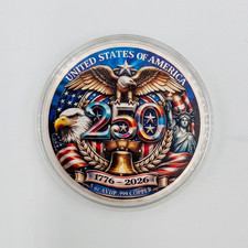 5 oz .999 Copper Round US 250th Anniversary Silver Finish America